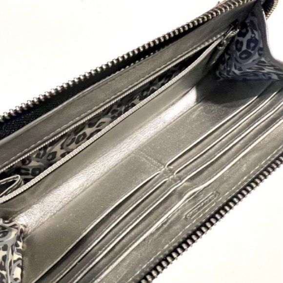 COACH Poppy Wallet Wristlet Black/Silver vintage ❤️ - Picture 8 of 8